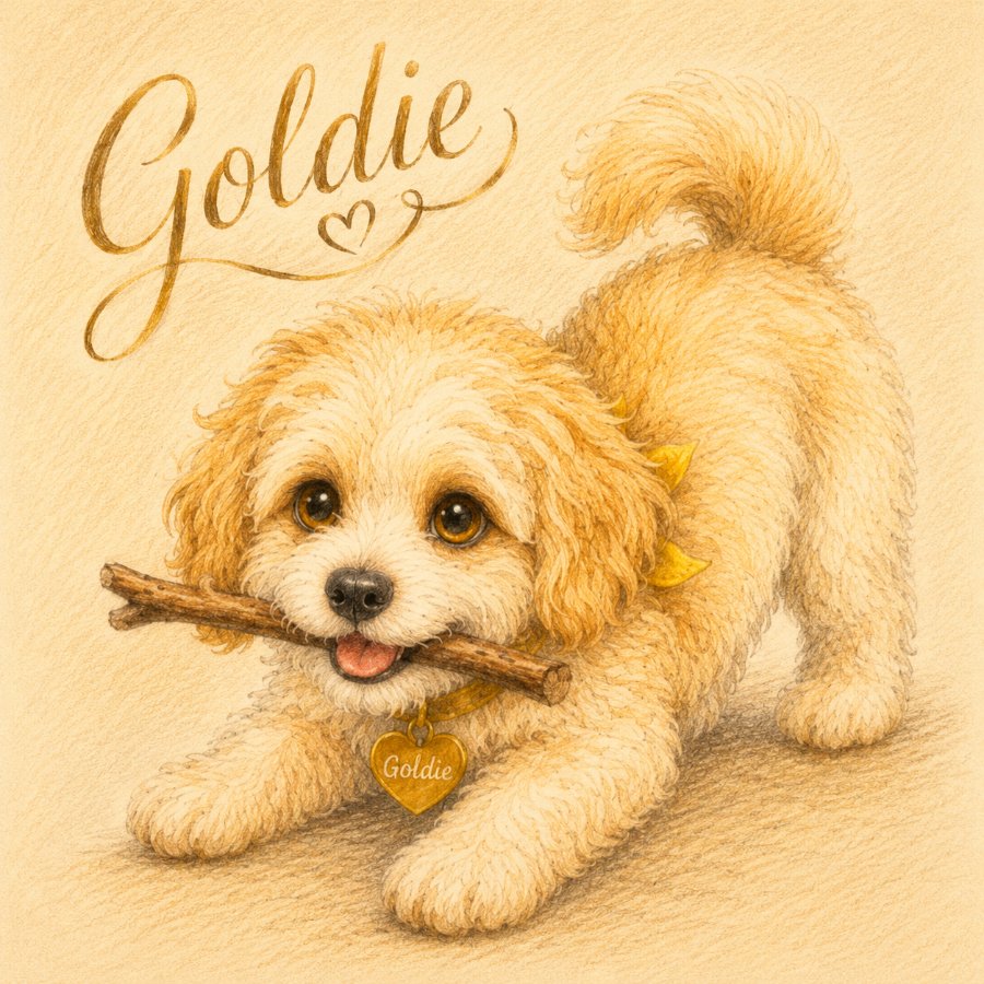 Goldie, a golden puppy