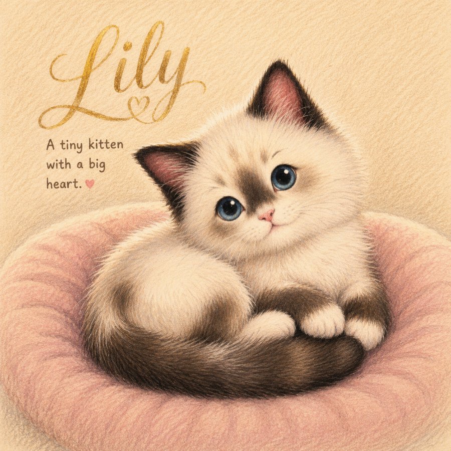 Lily, a tiny ragdoll kitten