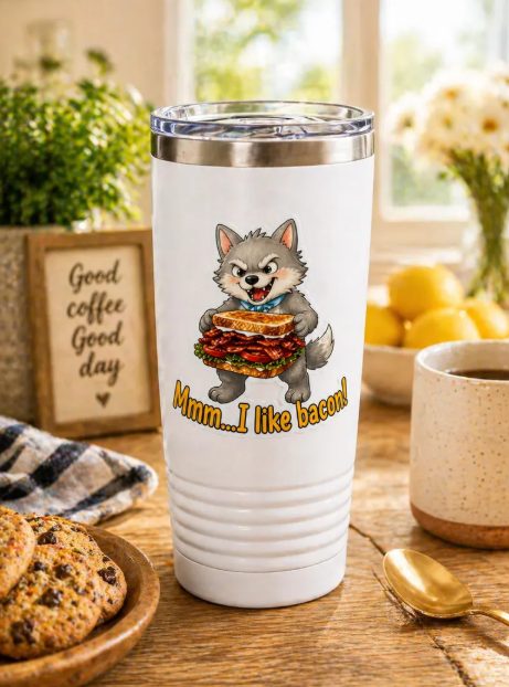 Mmm... I Like Bacon wolf tumbler
